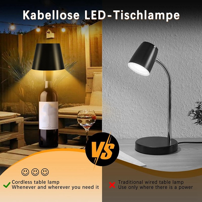 LED Wireless Bottle Light Touch Table Lamp RGB And 3 Colors Bottle Lamp For Indoor/Outdoor Restauran