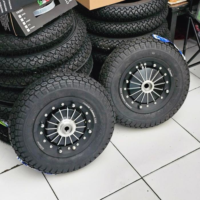 Velg GS Modular Black Set Ban Tubeless Ring 8 Vespa Ps Strada Super