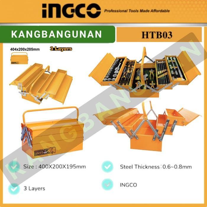 Menarik Tool Box Besi Hd Kotak Perkakas 3 Tingkat Tool Set Tool Box Ingco Htb03