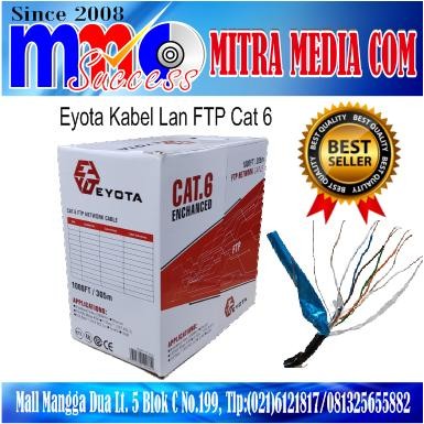 EYOTA KABEL LAN FTP CAT 6 HITAM/ KABEL LAN FTP OUT DOOR CAT 6 EYOTA