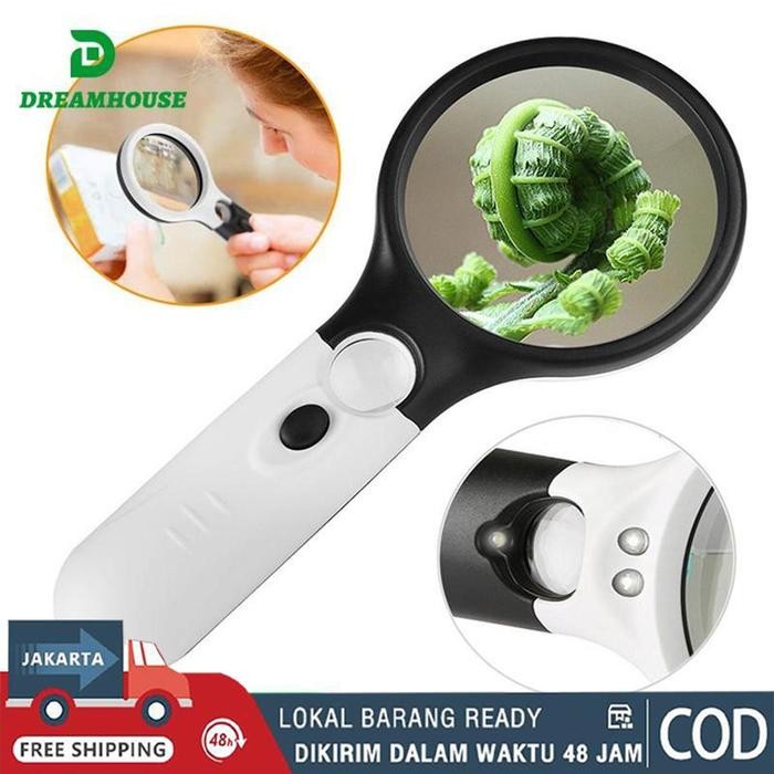 

ID COD,KIRIM SEKARANG MEMBACA MAGNIFYING GLASS KACA PEMBESAR LED 2IN1 MAGNIFIER DENGAN LAMPU 3