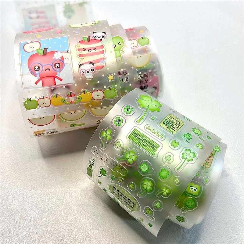 Vintage Pet Sticker Tapes Four-Leaf Clover Washi Tape Diy Scrapbooking Decorative Stickers Students