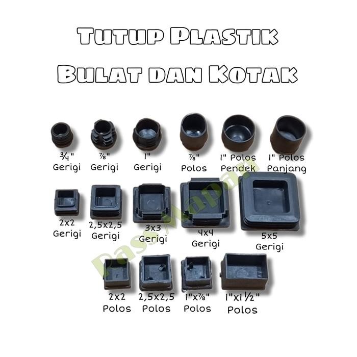 Tutup Pipa Holo Aluminium SS kursi Meja Kotak Bulat Plastik *