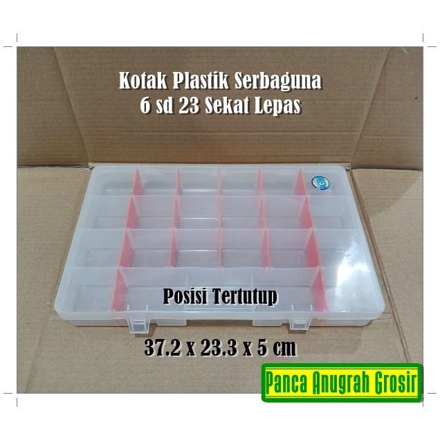 KOTAK PLASTIK STORAGE BOX 6 / 23 SEKAT COPOT LEPAS PERHIASAN AKSESORIS