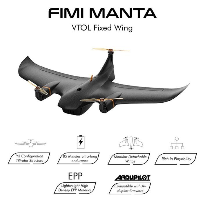 ( FreeOngkir ) FIMI Manta Drone VTOL Fixed Wing PNP-FC-Version Original Terlaris Termurah