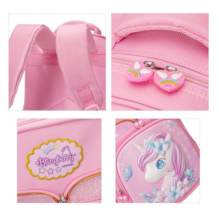 Terlaris- Tas Ransel Unicorn Timbul 3D Glitter Anti Air Waterproof Backpack Unicorn Glitter Sekolah