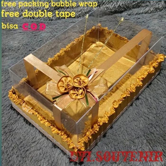 kotak seserahan box hantaran pernikahan 1 pcs lengkap tutup mika hias pita Kado Wadah Hiasan Kain