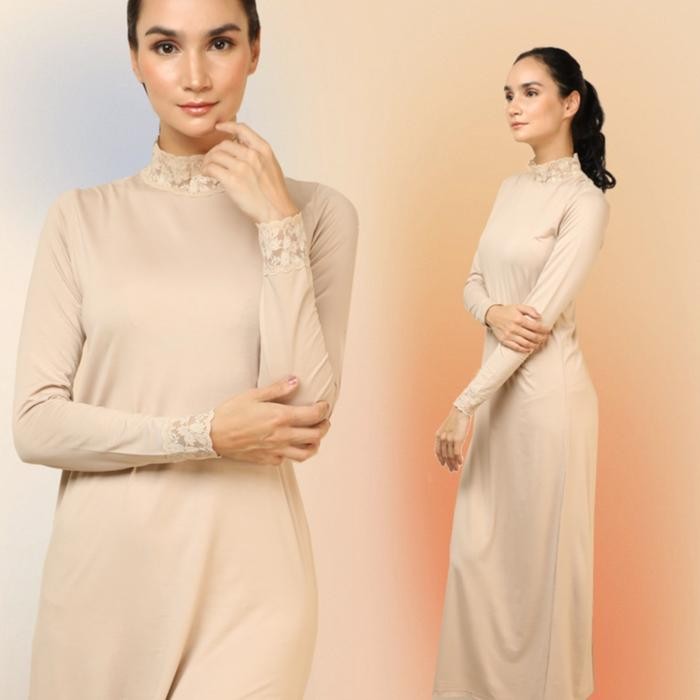 Elhijab- Manset Gamis Renda Lengan Panjang Jadeclover