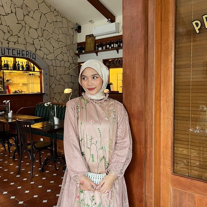 Elhijab- Zemira Tunik Brukat / Tunik Brukat / Outer Brukat / Outer Tile Garden