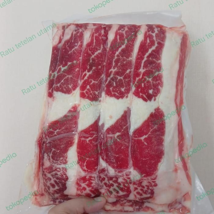 

BeliSkrg,KirimHariini- shortplate tipis slice karubi premium sapi daging 1KG HALAL