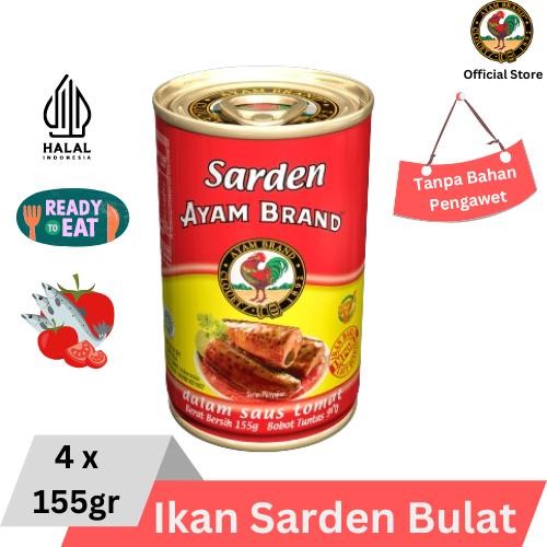 

PastikanDikirimLgsg- Paket Isi 4 pcs Sarden Kaleng Saus Tomat Ayam Brand 155gr