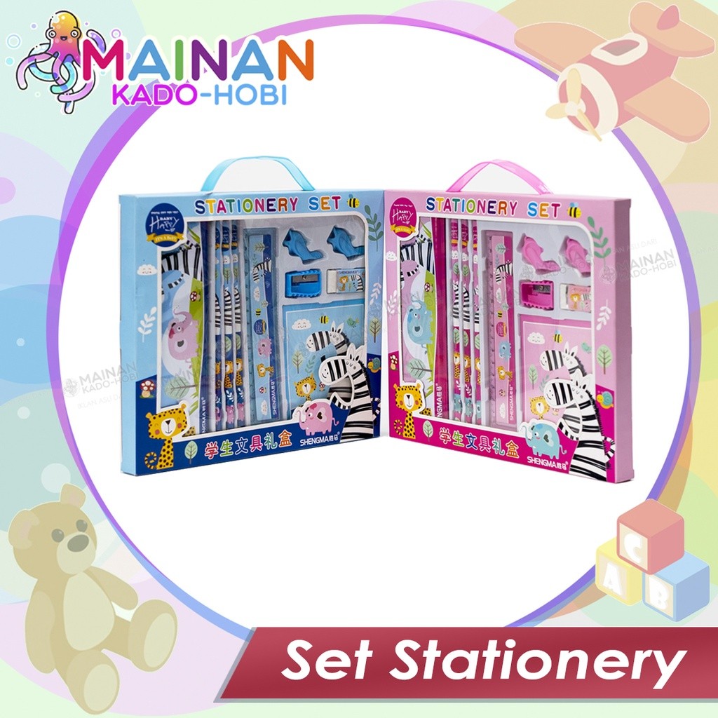 

KADO ULANG TAHUN ANAK STATIONERY SET ALAT TULIS PENSIL ERASER RULER NOTED BOOK SERUTAN