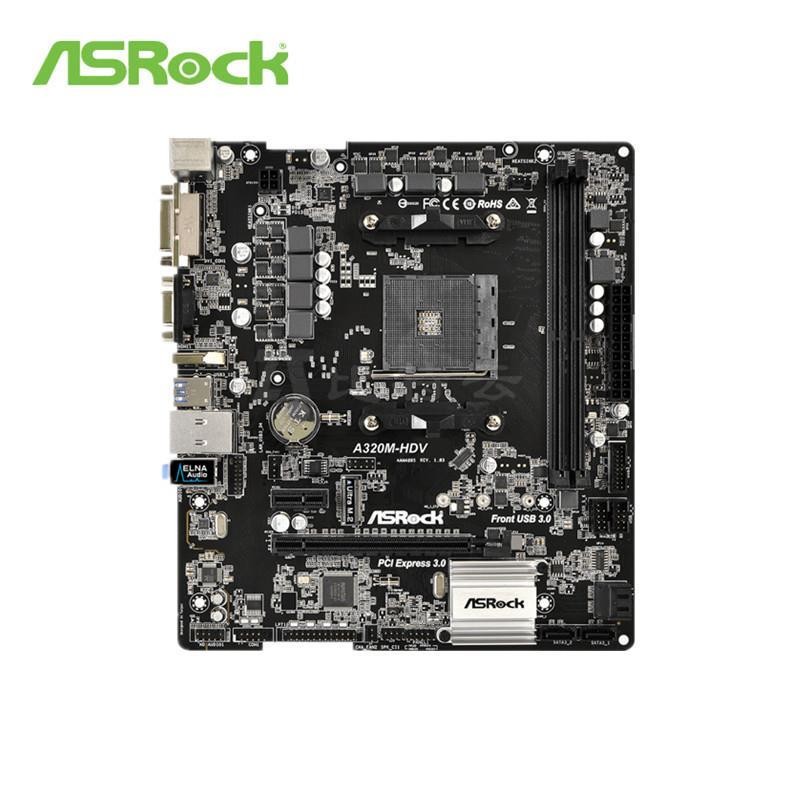ASROCK AMD A320 Chipset AM4 Interface A320M-HDV Desktop PC Motherboard Micro-ATX