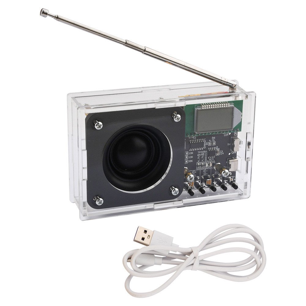 FM Radio DIY Kit FM Radio Receiver 76MHz-108MHz DIY Radio Speaker Kit Frequency Modification LCD Dis