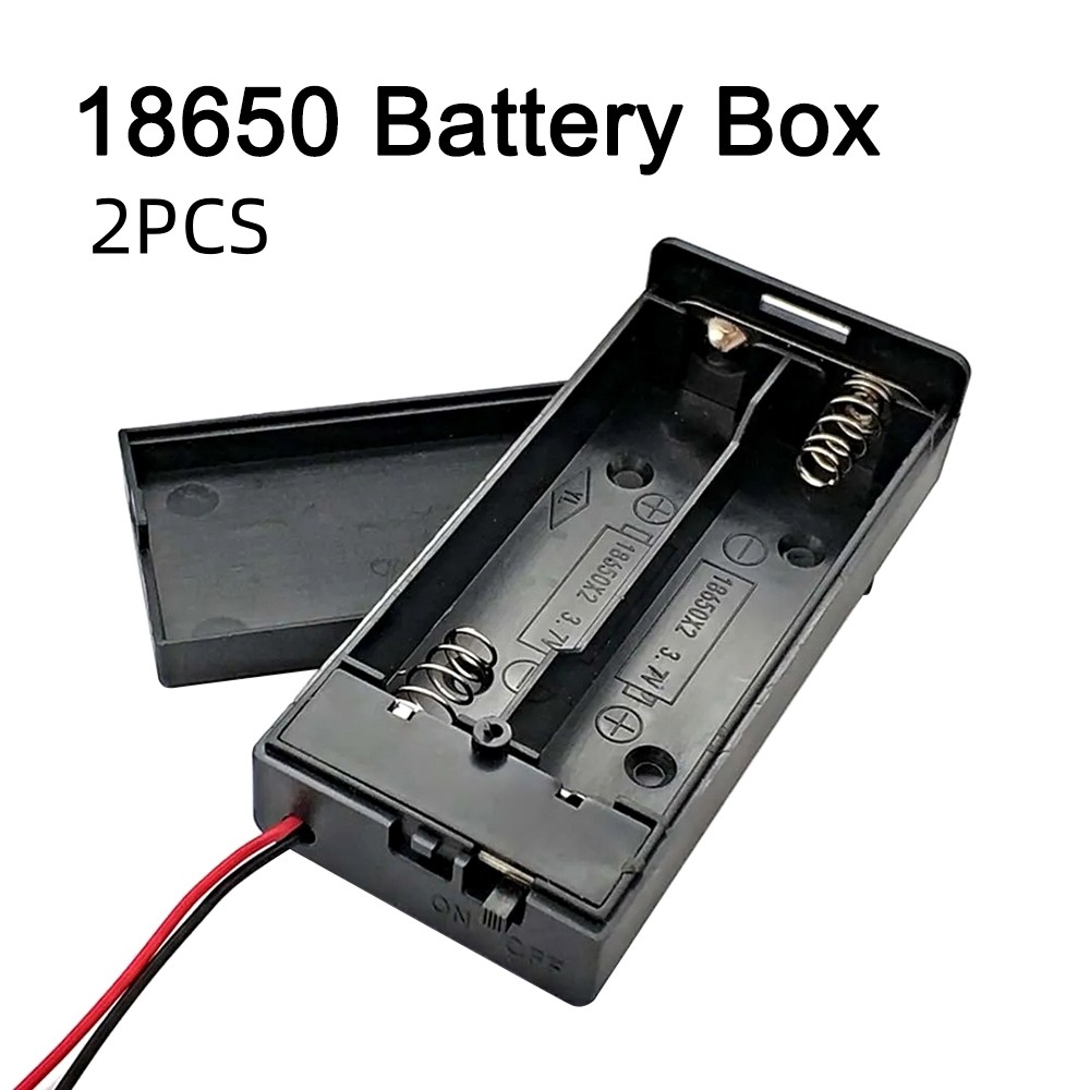 2 Slots 18650 Battery Storage Case 2x18650 Batteries Holder Box Container With ON/OFF Switch 3.7V AB