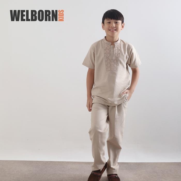 Hayat- Welborn Kids Koko Linen Couple Set Baju Raya Ayah Anak/ Baju Koko Laki