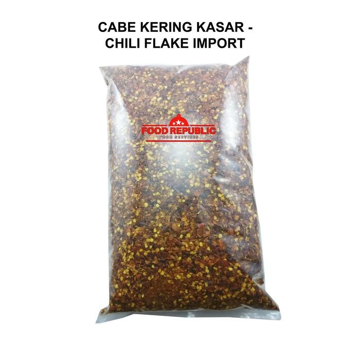 

New CABE KASAR KERING 1 KG - DRY CHILI FLAKE - CHILLI IMPORT HALAL