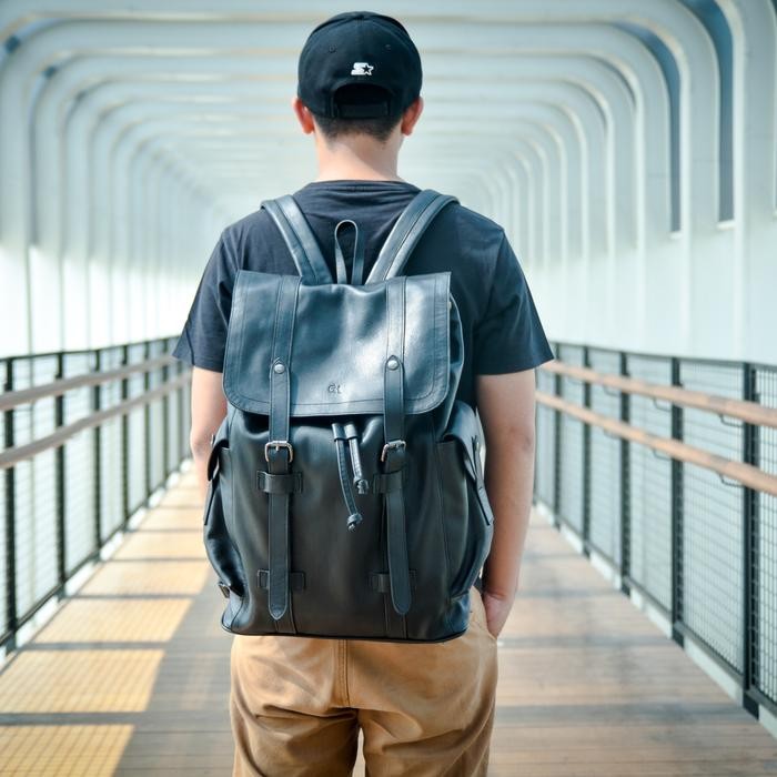Tas Backpack Pria Kulit Asli / Tas Punggung Pria Kulit - Valin Backpac