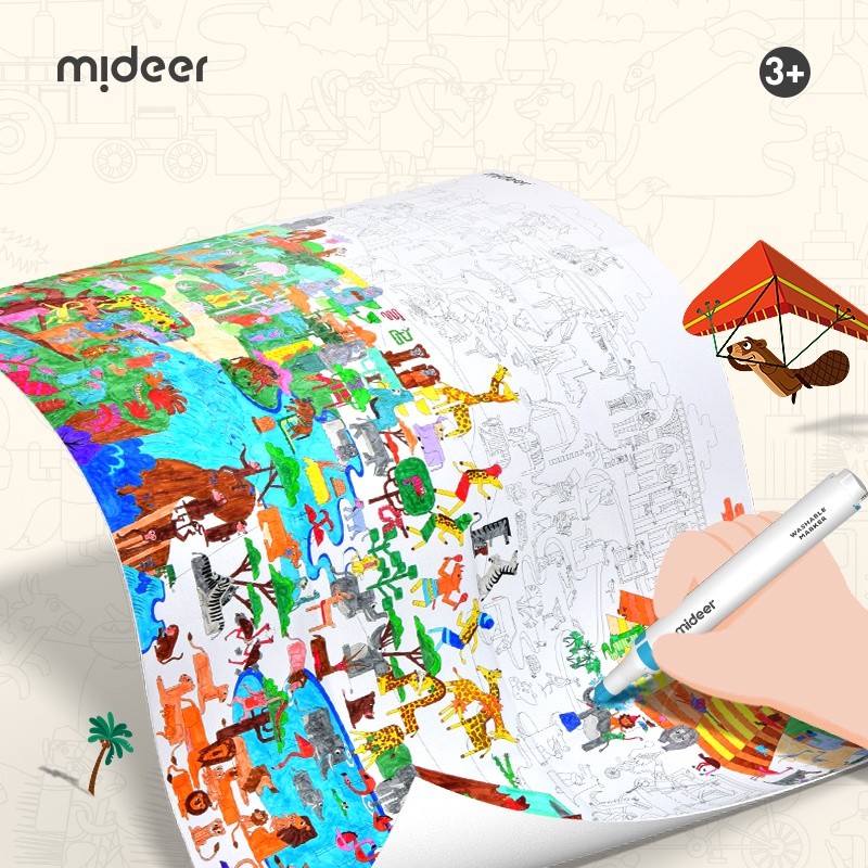 

Mideer World Traveler Colng Poster mainan edukasi buku gambar anak melukis