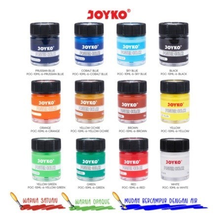 

CAT POSTER COLOR JOYKO POC-10ML-6 CAT AIR SEKOLAH KUAS LUKIS PASTEL