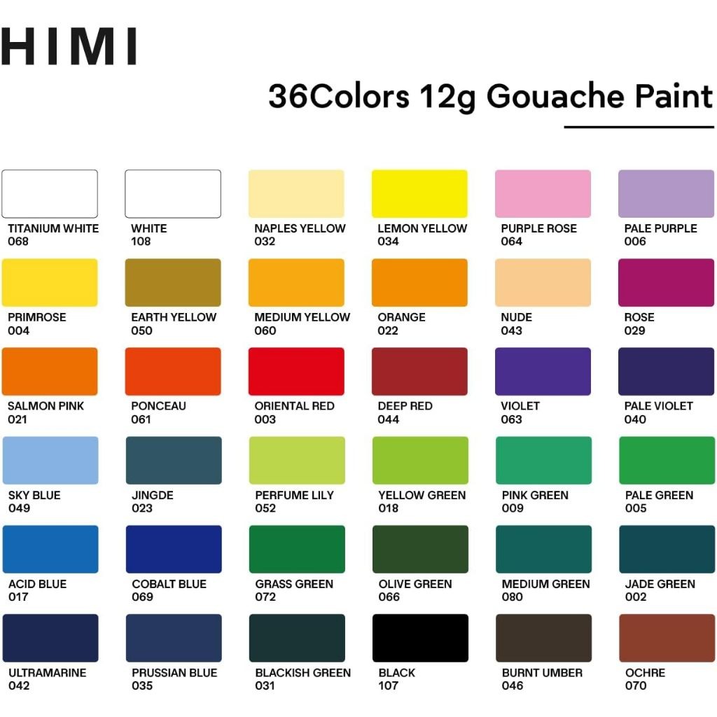 

Miya Himi Gouache Paint Twin Cup / Half Cup Cat set 36 Colors x 12gr