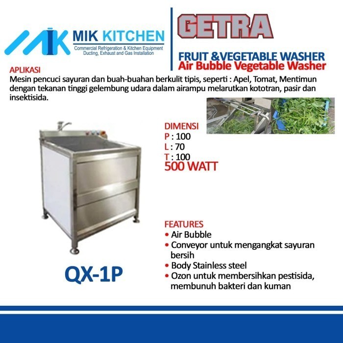 Getra Fruit And Vegetables Washer Qx-1P / Air Bubble Vegetable Washer - Gea Getra