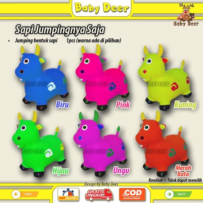 DAPATKAN JUMPING ANIMAL BENTUK SAPI KUDAAN MUSIK ANAK MAINAN KARET VIRAL MURAH LUCU JUMBO BESAR