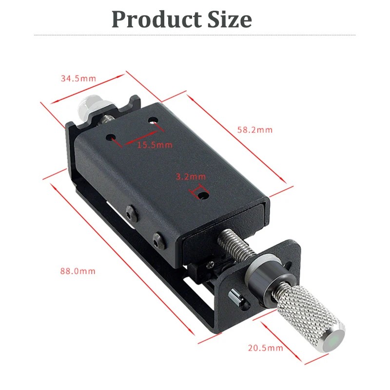 Focus Adjustment Laser Module Sliding Plate Aluminum Adjustable Holder Mounting Frame for Laser Engr