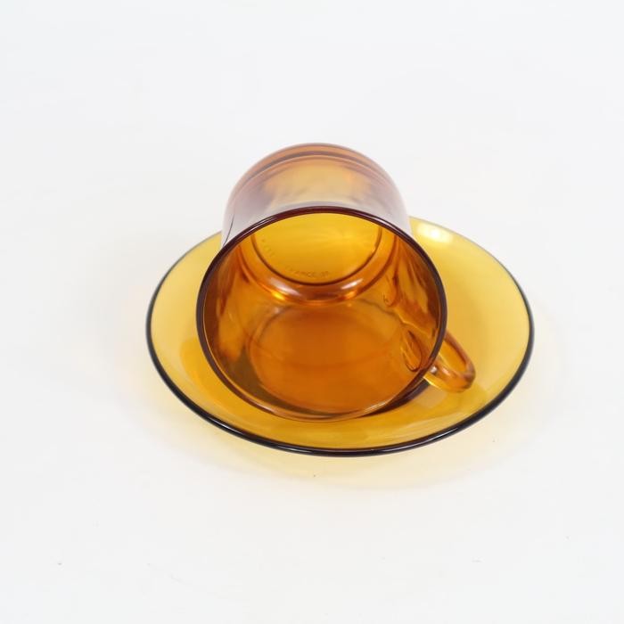 Goto Smart - Duralex Glass Amber Cup 18 Cl - 180 Ml Saucer 13.5 Cm