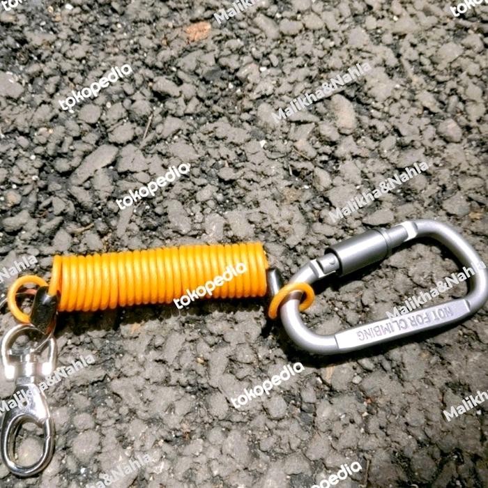 

Promo Lanyard Spiral Wire Sling Safety Lanyard Carabiner Gantungan Kunci Berkualitas