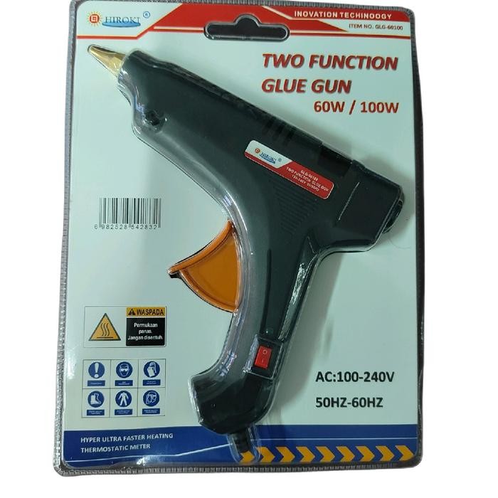 Ready Hiroki Glue Gun Besar 100 Watt. Lem Lilin Bakar. Alat Lem Tembak Besar