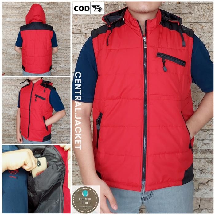 Rompi Parasut Pria Hoodie Kuning