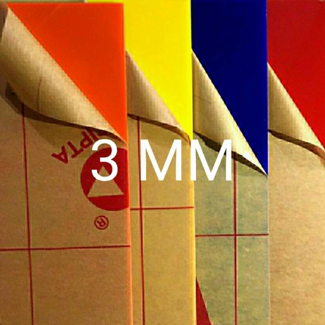

Acrylic akrilik lembaran 3mm warna ukuran A 4 (21x30cm)