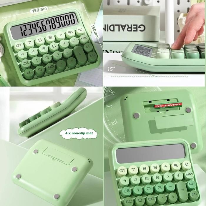 

GotSeef colorful mechanical calculator retro kalkulator timbul imut warna gradiasi