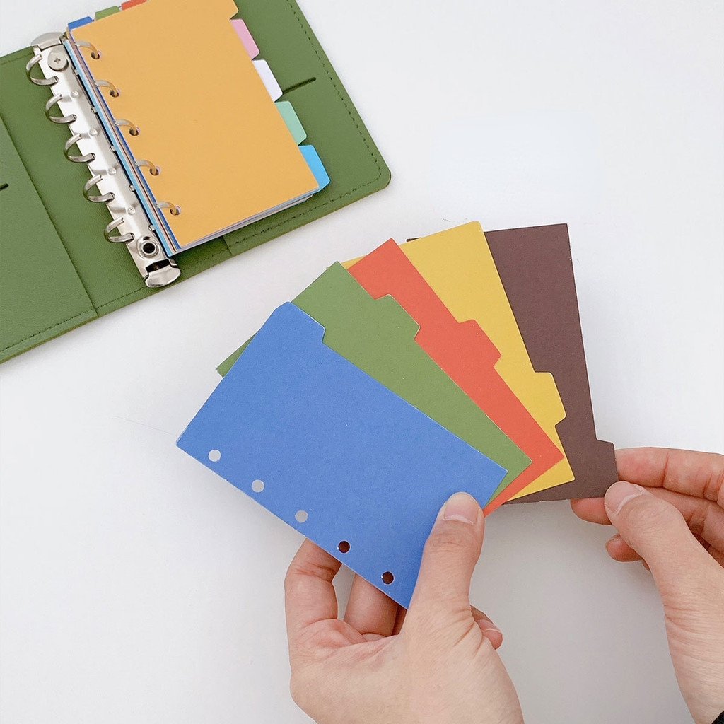 

5Pcs M5 Loose-Leaf Notebook Seperator A8 Loose-Leaf Handbook Accessories 5-Hole Spacer Index Page
