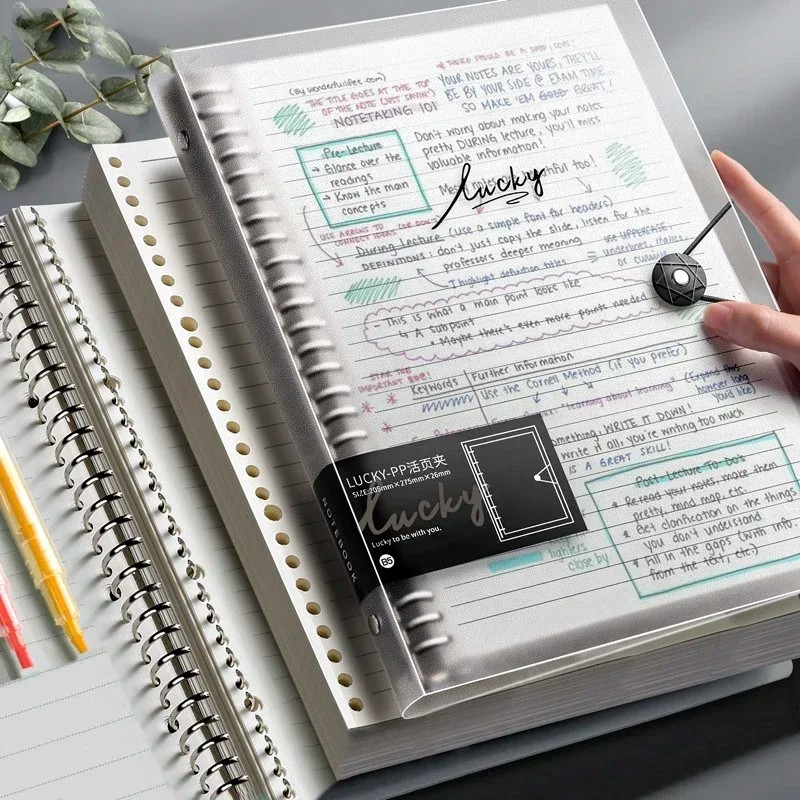 

New A5 B5 A4 Transparent Loose Leaf Binder Notebook Inner Core Cover Note Book Journal Planner