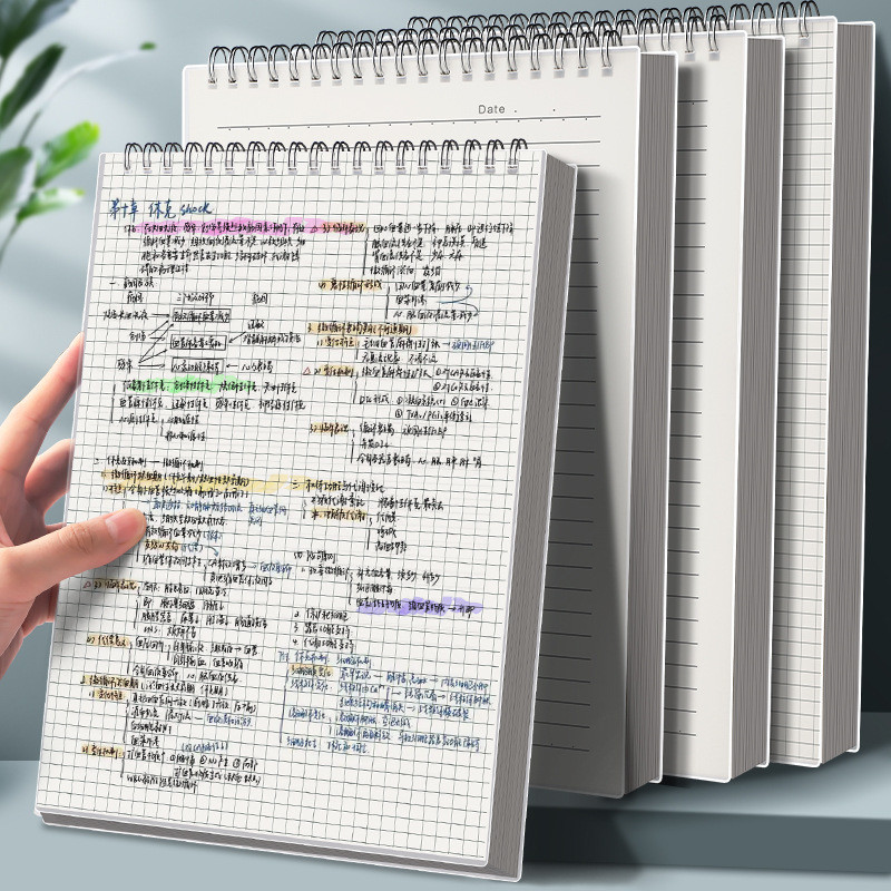 

A4 A5 B5 Spiral Book Coil Notebook 80 Sheets Line Grid Notebook Pp Waterproof Cover Notepad