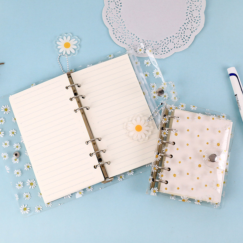 

Ins Daisy Flowers Loose Leaf Notebook Cover A6 A7 Notepad Ring Binder Journal Planner Notebook