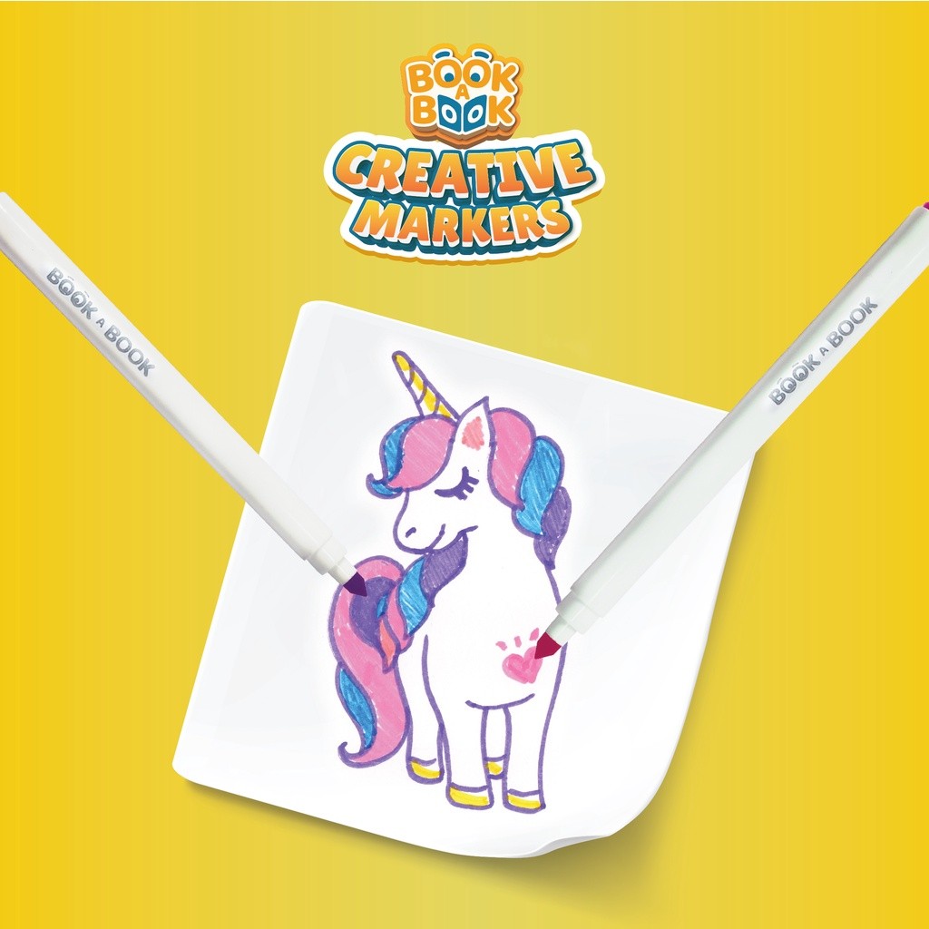 

Non-toxic Washable CREATIVE Marker by bookabook.id (dengan ujung TEBAL dan TIPIS)