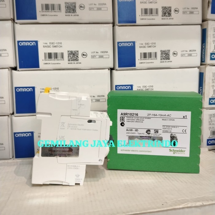 Unik Rccb Elcb Schneider Iid 2P 16A 10Ma Schneider A9R10216 Ild 2P 16A 10Ma
