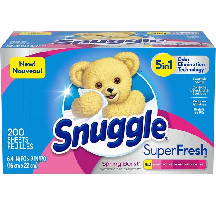 Snuggle Fabric Softener Dryer Sheet Blue Sparkle 230 sheet Import USA