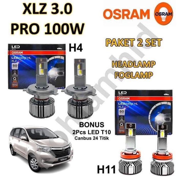 Paket 2 Set Lampu LED AVANZA XENIA OSRAM XLZ Headlamp dan Foglamp - Veloz 12-15, Foglamp