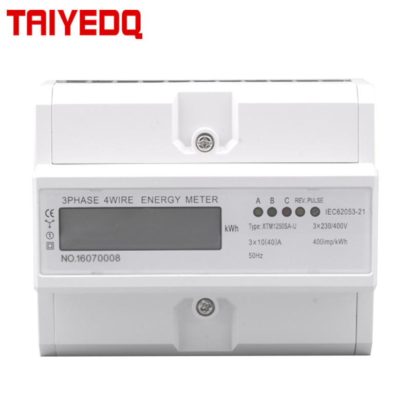BEST SELLER 3 Phase 4 Wire Electric Digital Kwh energy meter LCD 3 x 20 80A/3*10 40A Three Four Wire