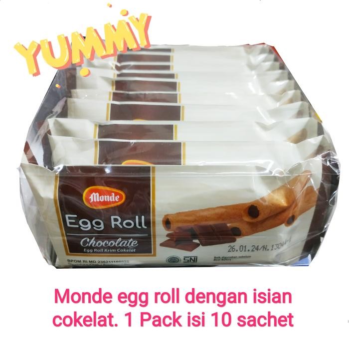 

PastikanTerjaminMutunya- monde egg roll dengan isian krim pack isi 10 bks