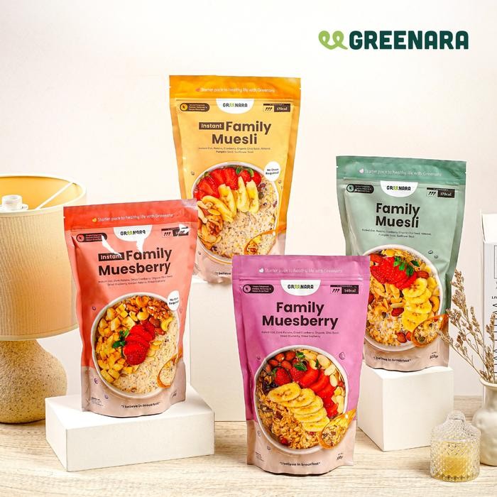 

PastikanTerjaminMutunya- Greenara Family Muesli / Muesberry / Sarapan Sehat Oat Instant dengan Kacang atau
