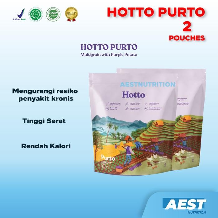 

PastikanTerjaminMutunya- Hotto Purto 2 Pouch 32 Sachet Multigrain with Purple Potato Ubi Ungu