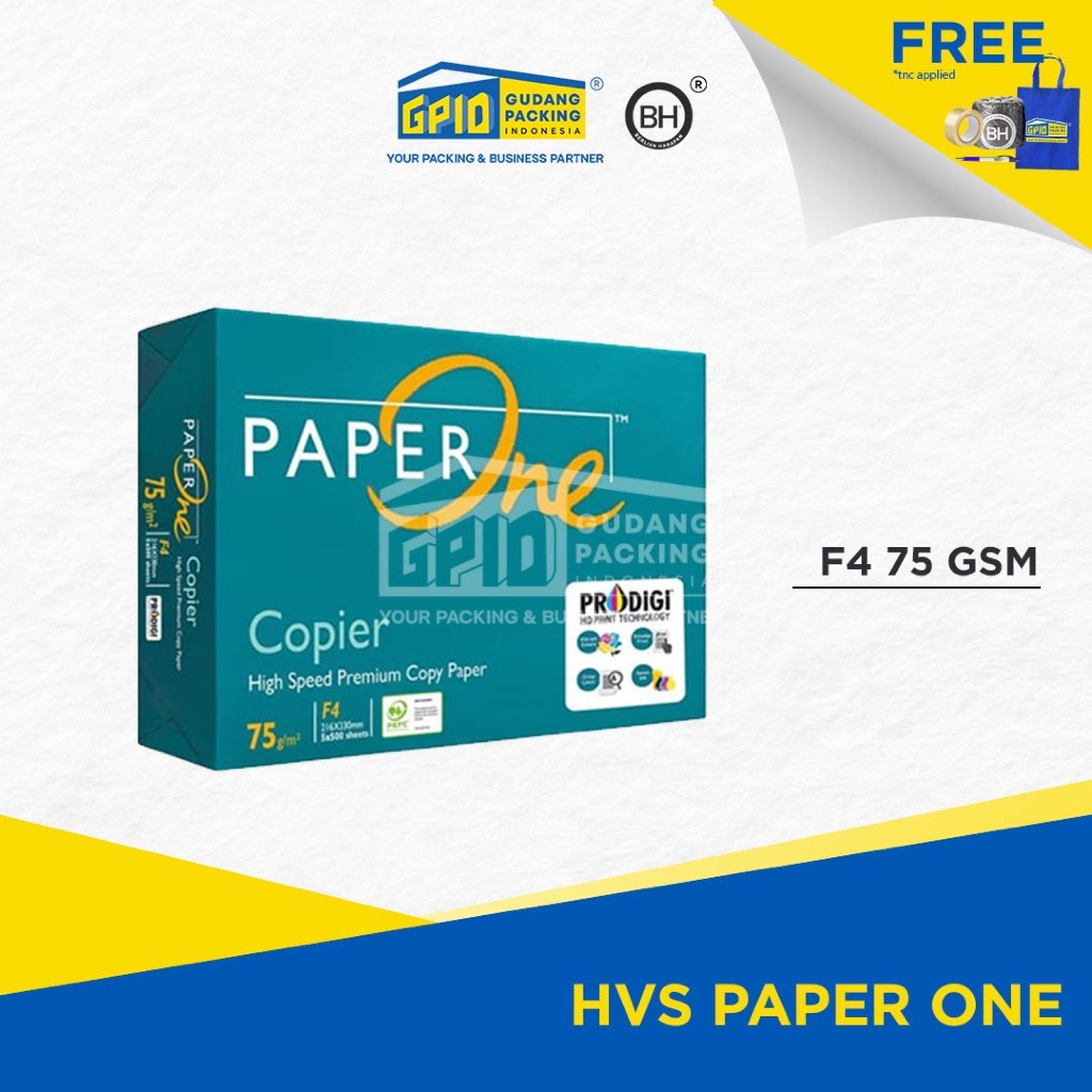 

PAPER ONE - Kertas HVS (A4 / F4) Gramasi (75 / 80) Gsm