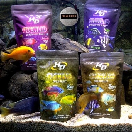 [PAKAN CICHLID] Pelet Ikan HD CICHLID sinking (tenggelam) 250 gr