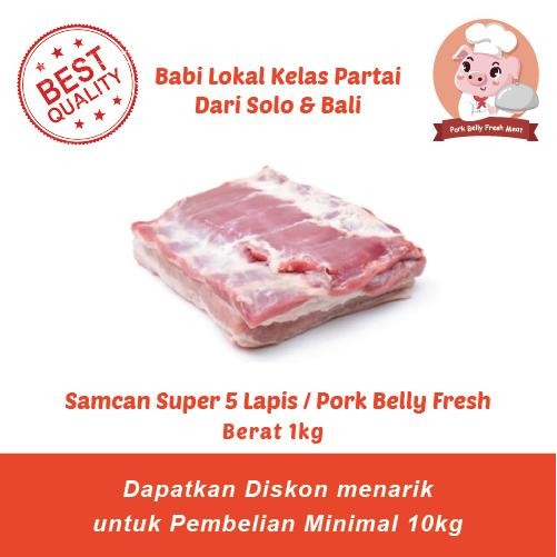 

BnyKBonusBelidiMari- Samcan - Pork Belly - Daging 5 Lapis - Potongan kotak Fresh berat 500g