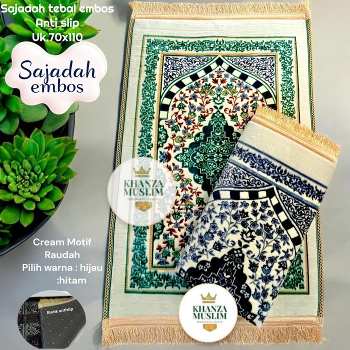 Modest- Sajadah Tebal Turkiye Sejadah Midi Cream Lembut